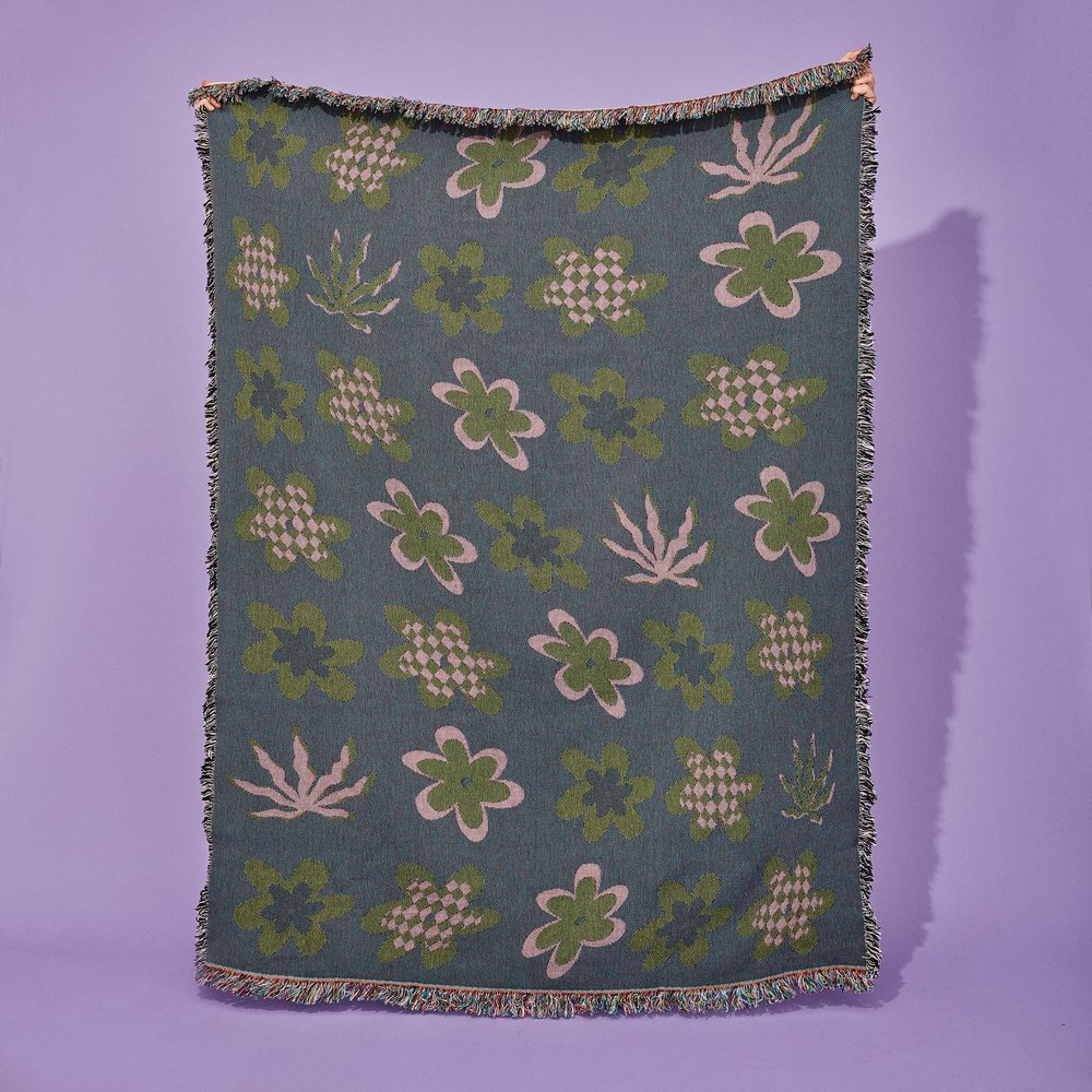 Broccoli x Katherine Plumb Cotton Weed Blanket